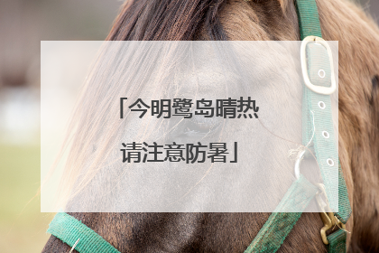 今明鹭岛晴热 请注意防暑