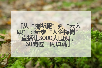 从“跑断腿”到“云入职”：新泰“入企探岗”直播让3000人围观，60岗位一周填满