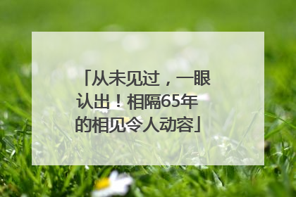从未见过，一眼认出！相隔65年的相见令人动容
