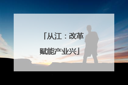 从江：改革赋能产业兴