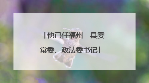 他已任福州一县委常委、政法委书记