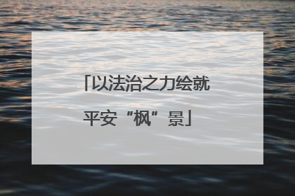 以法治之力绘就平安“枫”景