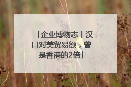 企业博物志丨汉口对美贸易额，曾是香港的2倍