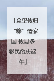 众望攸归“粽”情家国 攸县多彩民俗庆端午