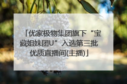 优家极物集团旗下“宝藏姐妹团U”入选第三批优质直播间(主播)