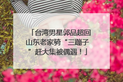 台湾男星郭品超回山东老家骑“三蹦子”赶大集被偶遇！