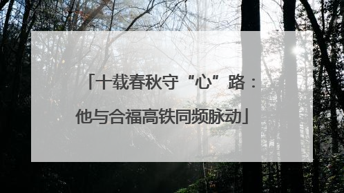十载春秋守“心”路：他与合福高铁同频脉动
