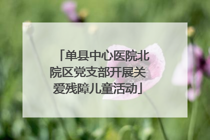 单县中心医院北院区党支部开展关爱残障儿童活动