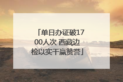 单日办证破1700人次 西藏边检以实干赢赞誉