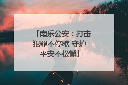 南乐公安：打击犯罪不停歇 守护平安不松懈