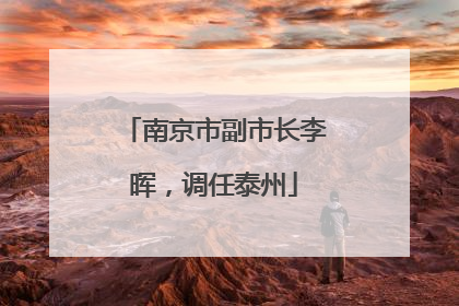 南京市副市长李晖，调任泰州