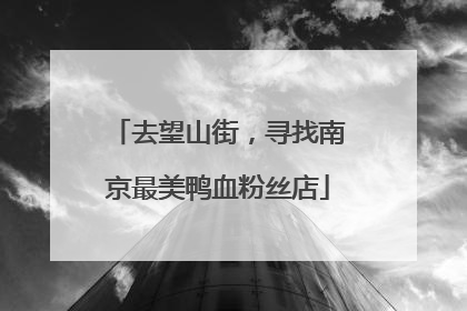 去望山街，寻找南京最美鸭血粉丝店