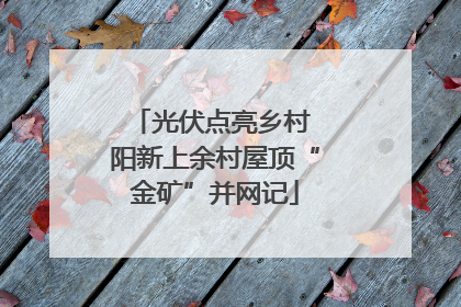 光伏点亮乡村 阳新上余村屋顶“金矿”并网记