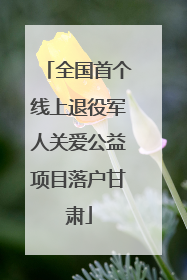 全国首个线上退役军人关爱公益项目落户甘肃