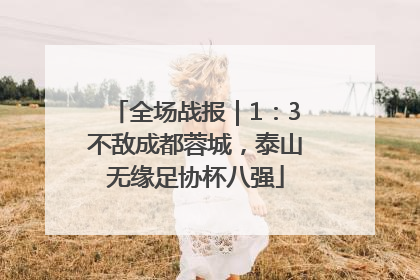 全场战报｜1：3不敌成都蓉城，泰山无缘足协杯八强