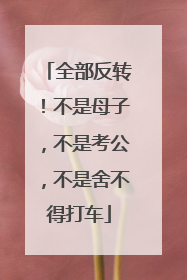 全部反转！不是母子，不是考公，不是舍不得打车