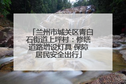 兰州市城关区青白石街道上坪村：修缮道路增设灯具 保障居民安全出行