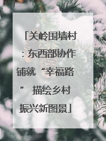 关岭围墙村：东西部协作铺就“幸福路” 描绘乡村振兴新图景