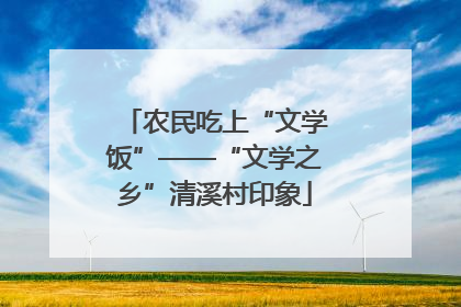 农民吃上“文学饭”——“文学之乡”清溪村印象