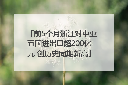 前5个月浙江对中亚五国进出口超200亿元 创历史同期新高