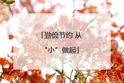 勤俭节约 从“小”做起