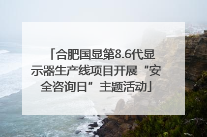 合肥国显第8.6代显示器生产线项目开展“安全咨询日”主题活动
