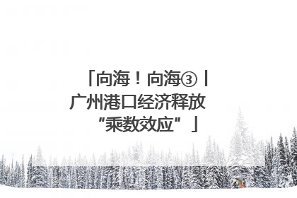 向海！向海③丨广州港口经济释放“乘数效应”