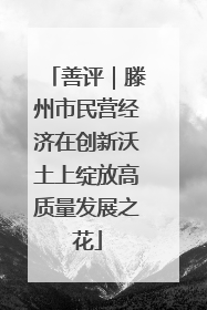 善评｜滕州市民营经济在创新沃土上绽放高质量发展之花