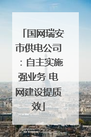 国网瑞安市供电公司：自主实施强业务 电网建设提质效