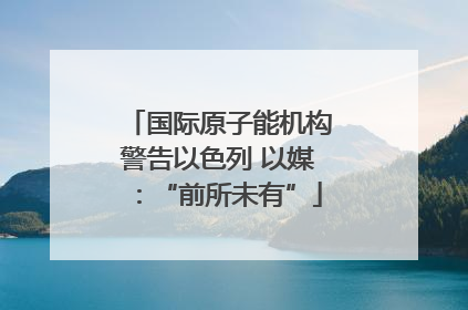 国际原子能机构警告以色列 以媒：“前所未有”