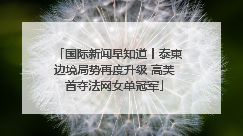 国际新闻早知道丨泰柬边境局势再度升级 高芙首夺法网女单冠军