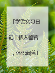 学警实习日记丨初入警营，体悟藏蓝