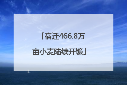 宿迁466.8万亩小麦陆续开镰