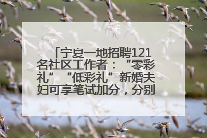 宁夏一地招聘121名社区工作者：“零彩礼”“低彩礼”新婚夫妇可享笔试加分，分别加1分、0.5分