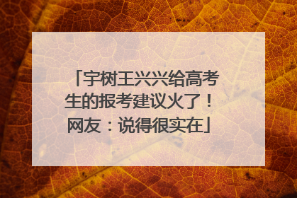 宇树王兴兴给高考生的报考建议火了！网友：说得很实在
