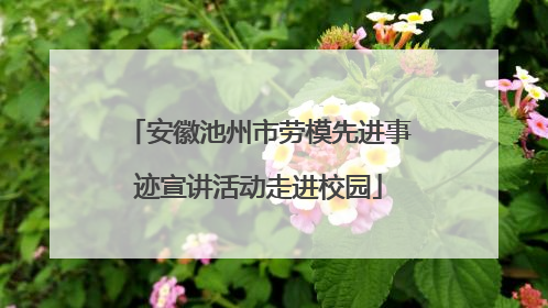 安徽池州市劳模先进事迹宣讲活动走进校园