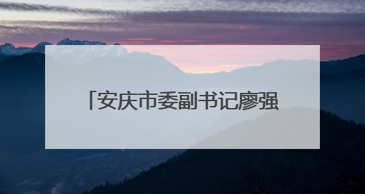 安庆市委副书记廖强出任宿松县委书记