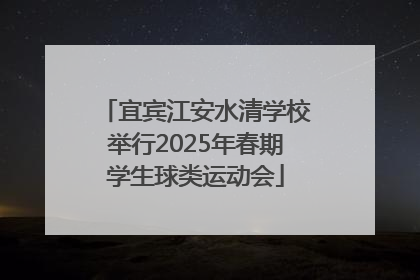 宜宾江安水清学校举行2025年春期学生球类运动会