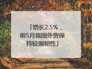 增长2.5%，前5月我国外贸保持较强韧性
