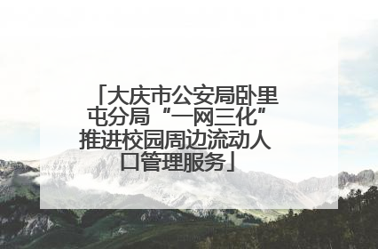 大庆市公安局卧里屯分局“一网三化”推进校园周边流动人口管理服务