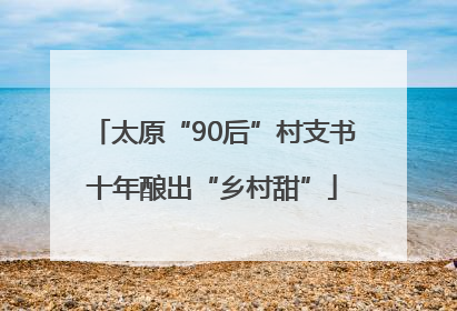 太原“90后”村支书十年酿出“乡村甜”