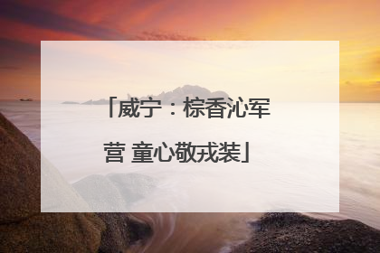 威宁：棕香沁军营 童心敬戎装