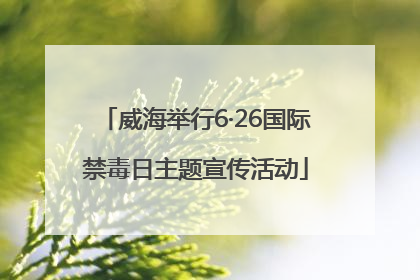 威海举行6·26国际禁毒日主题宣传活动