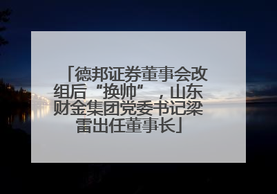 德邦证券董事会改组后“换帅”，山东财金集团党委书记梁雷出任董事长
