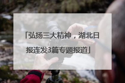 弘扬三大精神，湖北日报连发3篇专题报道