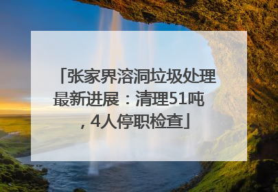 张家界溶洞垃圾处理最新进展：清理51吨，4人停职检查