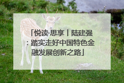 悦读·思享丨陆建强：踏实走好中国特色金融发展创新之路