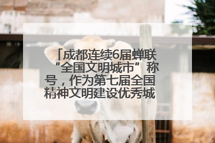 成都连续6届蝉联“全国文明城市”称号，作为第七届全国精神文明建设优秀城市代表参会