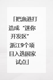 把渔港打造成“迷你开发区” 浙江9个项目入选国家试点