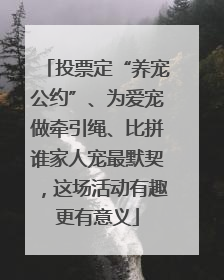 投票定“养宠公约”、为爱宠做牵引绳、比拼谁家人宠最默契，这场活动有趣更有意义